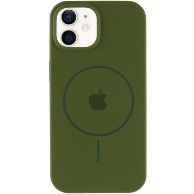 Чохол Silicone Case Full Protective (AA) with MagSafe для Apple iPhone 11 (6.1") Зелений / Dark Olive Чохол Silicone Case Full Protective (AA) with MagSafe для Apple iPhone 11 (6.1") Зелений / Dark Olive