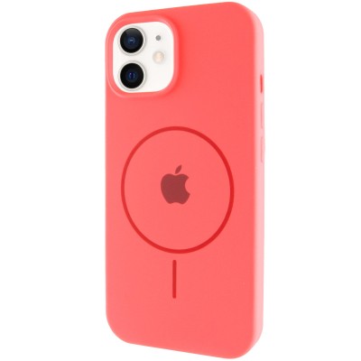 Чохол Silicone Case Full Protective (AA) with MagSafe для Apple iPhone 11 (6.1") Кавуновий / Watermelon red