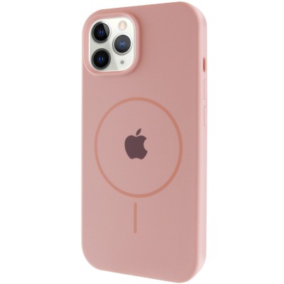 Чохол Silicone Case Full Protective (AA) with MagSafe для Apple iPhone 11 Pro (5.8") Рожевий / Pink Sand