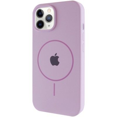 Чохол Silicone Case Full Protective (AA) with MagSafe для Apple iPhone 12 Pro Max (6.7") Бузковий / Lilac
