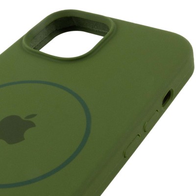 Чохол Silicone Case Full Protective (AA) with MagSafe для Apple iPhone 14 (6.1") Зелений / Dark Olive Чохол Silicone Case Full Protective (AA) with MagSafe для Apple iPhone 14 (6.1") Зелений / Dark Olive