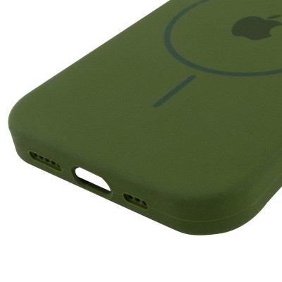 Чохол Silicone Case Full Protective (AA) with MagSafe для Apple iPhone 14 (6.1") Зелений / Dark Olive Чохол Silicone Case Full Protective (AA) with MagSafe для Apple iPhone 14 (6.1") Зелений / Dark Olive