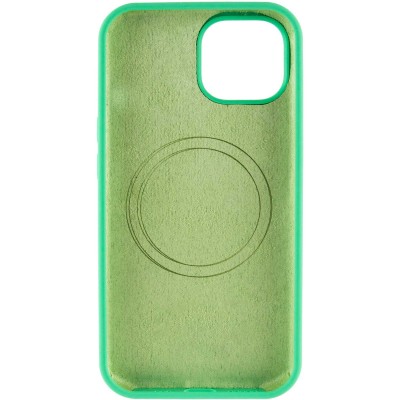 Чохол Silicone Case Full Protective (AA) with MagSafe для Apple iPhone 14 (6.1") Зелений / Spearmint