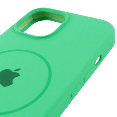 Чохол Silicone Case Full Protective (AA) with MagSafe для Apple iPhone 14 (6.1") Зелений / Spearmint