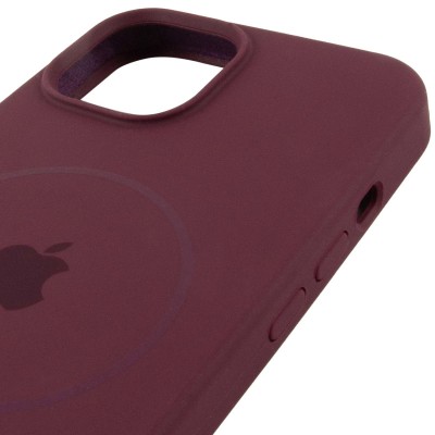 Чохол Silicone Case Full Protective (AA) with MagSafe для Apple iPhone 14 Plus (6.7") Бордовий / Plum
