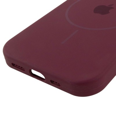 Чохол Silicone Case Full Protective (AA) with MagSafe для Apple iPhone 14 Plus (6.7") Бордовий / Plum