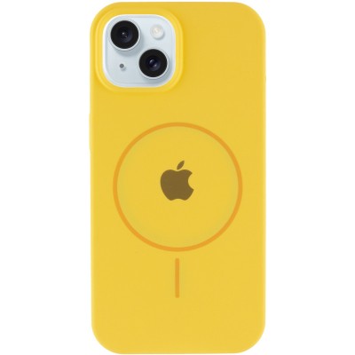 Чохол Silicone Case Full Protective (AA) with MagSafe для Apple iPhone 15 (6.1") Жовтий / Yellow