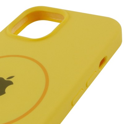 Чохол Silicone Case Full Protective (AA) with MagSafe для Apple iPhone 15 (6.1") Жовтий / Yellow