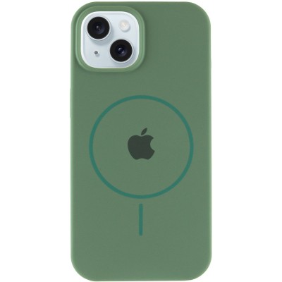 Чохол Silicone Case Full Protective (AA) with MagSafe для Apple iPhone 15 (6.1") Зелений / Pine green Чохол Silicone Case Full Protective (AA) with MagSafe для Apple iPhone 15 (6.1") Зелений / Pine green