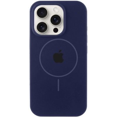 Чохол Silicone Case Full Protective (AA) with MagSafe для Apple iPhone 16 Pro (6.3") Темно-синій / Midnight blue