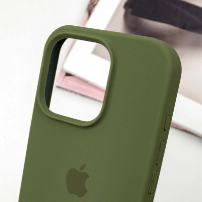 Чохол Silicone Case Full Protective (AA) для Apple iPhone 13 Pro Max (6.7") Зелений / Dark Olive Чохол Silicone Case Full Protective (AA) для Apple iPhone 13 Pro Max (6.7") Зелений / Dark Olive