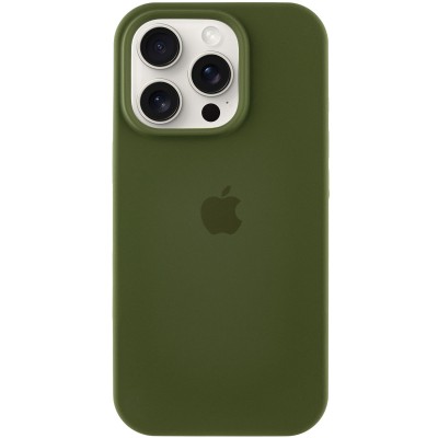 Чохол Silicone Case Full Protective (AA) для Apple iPhone 15 Pro (6.1") Зелений / Dark Olive Чохол Silicone Case Full Protective (AA) для Apple iPhone 15 Pro (6.1") Зелений / Dark Olive