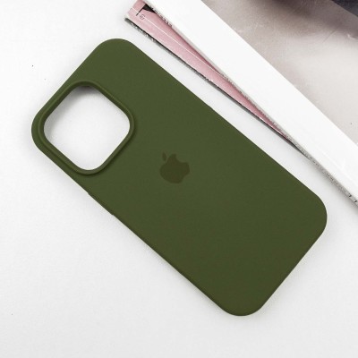 Чохол Silicone Case Full Protective (AA) для Apple iPhone 15 Pro (6.1") Зелений / Dark Olive Чохол Silicone Case Full Protective (AA) для Apple iPhone 15 Pro (6.1") Зелений / Dark Olive