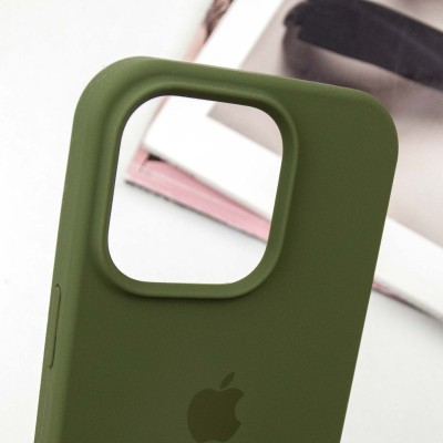 Чохол Silicone Case Full Protective (AA) для Apple iPhone 16 Pro Max (6.9") Зелений / Dark Olive Чохол Silicone Case Full Protective (AA) для Apple iPhone 16 Pro Max (6.9") Зелений / Dark Olive