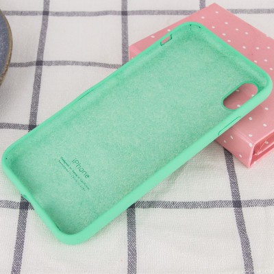 Чохол Silicone Case Full Protective (AA) для Apple iPhone X (5.8") / XS (5.8") Зелений / Spearmint