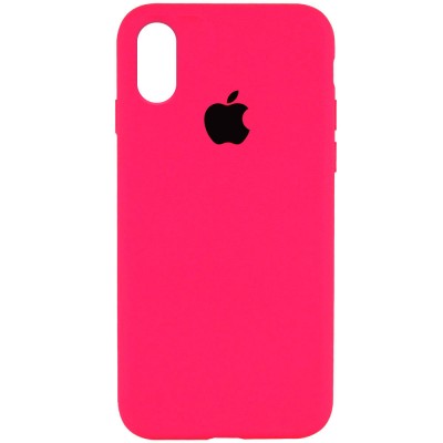 Чохол Silicone Case Full Protective (AA) для Apple iPhone X (5.8") / XS (5.8") Рожевий / Barbie pink Чохол Silicone Case Full Protective (AA) для Apple iPhone X (5.8") / XS (5.8") Рожевий / Barbie pink