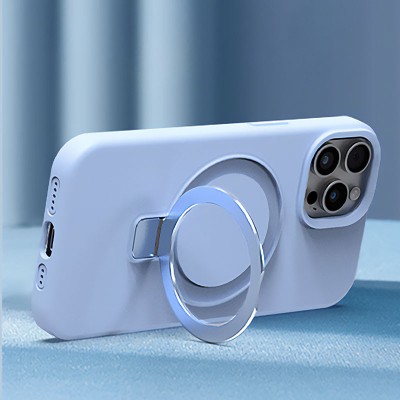Чохол Silicone Case Full Protective NO LOGO with Ring для Apple iPhone 15 Pro Max (6.7") Blue