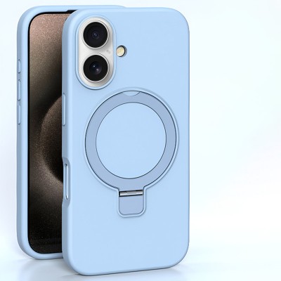 Чохол Silicone Case Full Protective NO LOGO with Ring для Apple iPhone 16 (6.1") Blue Чохол Silicone Case Full Protective NO LOGO with Ring для Apple iPhone 16 (6.1") Blue