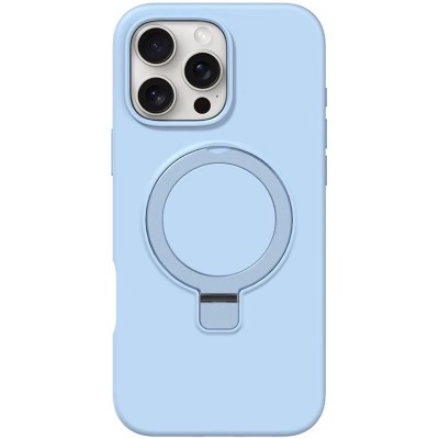 Чохол Silicone Case Full Protective NO LOGO with Ring для Apple iPhone 16 Pro (6.3") Blue
