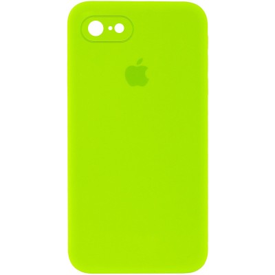 Чохол Silicone Case Square Full Camera Protective (AA) для Apple iPhone 7 / 8 / SE (2020) (4.7") Салатовий / Neon green Чохол Silicone Case Square Full Camera Protective (AA) для Apple iPhone 7 / 8 / SE (2020) (4.7") Салатовий / Neon green