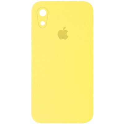 Чохол Silicone Case Square Full Camera Protective (AA) для Apple iPhone XR (6.1") Жовтий / Yellow