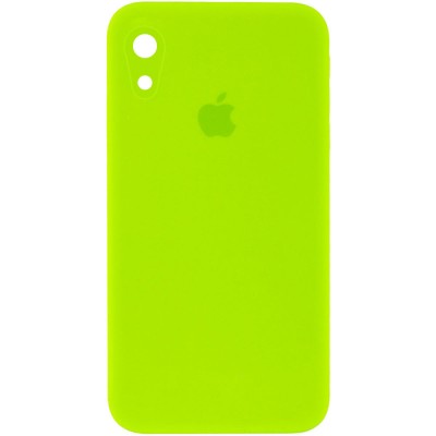 Чохол Silicone Case Square Full Camera Protective (AA) для Apple iPhone XR (6.1") Салатовий / Neon green Чохол Silicone Case Square Full Camera Protective (AA) для Apple iPhone XR (6.1") Салатовий / Neon green
