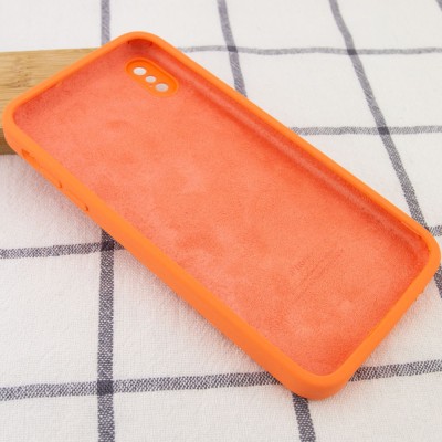 Чохол Silicone Case Square Full Camera Protective (AA) для Apple iPhone XS / X (5.8") Помаранчевий / Papaya Чохол Silicone Case Square Full Camera Protective (AA) для Apple iPhone XS / X (5.8") Помаранчевий / Papaya