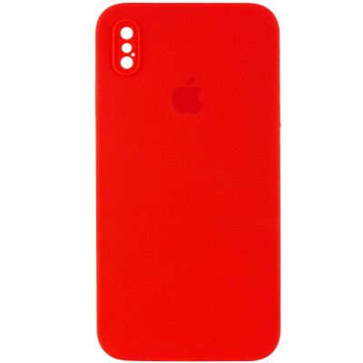 Чохол Silicone Case Square Full Camera Protective (AA) для Apple iPhone XS / X (5.8") Червоний / Red Чохол Silicone Case Square Full Camera Protective (AA) для Apple iPhone XS / X (5.8") Червоний / Red