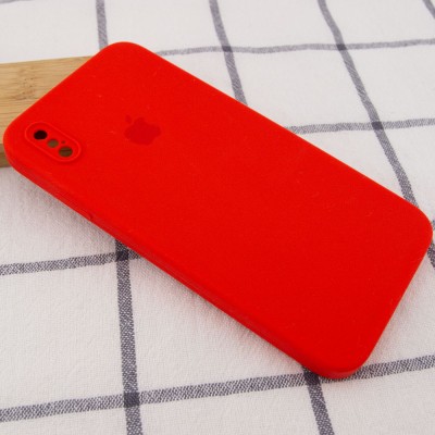 Чохол Silicone Case Square Full Camera Protective (AA) для Apple iPhone XS / X (5.8") Червоний / Red Чохол Silicone Case Square Full Camera Protective (AA) для Apple iPhone XS / X (5.8") Червоний / Red