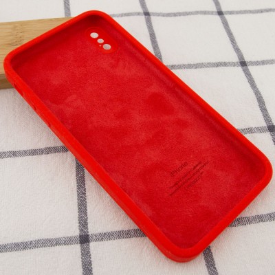Чохол Silicone Case Square Full Camera Protective (AA) для Apple iPhone XS / X (5.8") Червоний / Red Чохол Silicone Case Square Full Camera Protective (AA) для Apple iPhone XS / X (5.8") Червоний / Red