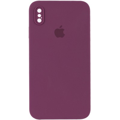 Чохол Silicone Case Square Full Camera Protective (AA) для Apple iPhone XS Max (6.5") Бордовий / Maroon Чохол Silicone Case Square Full Camera Protective (AA) для Apple iPhone XS Max (6.5") Бордовий / Maroon