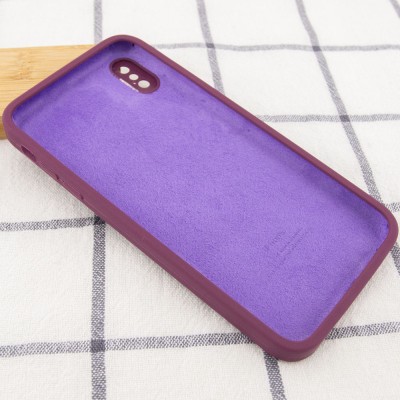 Чохол Silicone Case Square Full Camera Protective (AA) для Apple iPhone XS Max (6.5") Бордовий / Maroon Чохол Silicone Case Square Full Camera Protective (AA) для Apple iPhone XS Max (6.5") Бордовий / Maroon