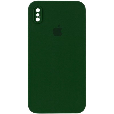 Чохол Silicone Case Square Full Camera Protective (AA) для Apple iPhone XS Max (6.5") Зелений / Army green Чохол Silicone Case Square Full Camera Protective (AA) для Apple iPhone XS Max (6.5") Зелений / Army green