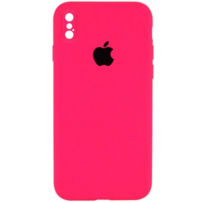 Чохол Silicone Case Square Full Camera Protective (AA) для Apple iPhone XS Max (6.5") Рожевий / Barbie pink Чохол Silicone Case Square Full Camera Protective (AA) для Apple iPhone XS Max (6.5") Рожевий / Barbie pink