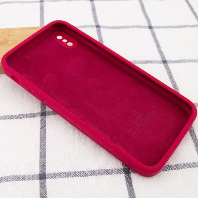 Чохол Silicone Case Square Full Camera Protective (AA) для Apple iPhone XS Max (6.5") Червоний / Rose Red Чохол Silicone Case Square Full Camera Protective (AA) для Apple iPhone XS Max (6.5") Червоний / Rose Red