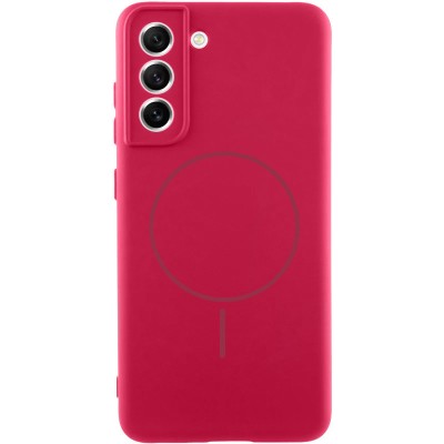 Чохол Silicone Cover Lakshmi Full Camera (AA) with MagFit для Samsung Galaxy S21 FE Червоний / Rose Red