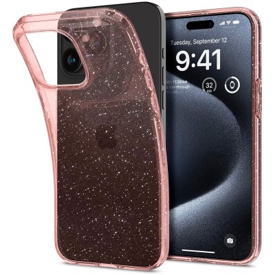 Чохол Spigen для iPhone 15 Pro, Liquid Crystal Glitter, Rose Quartz (ACS06702)