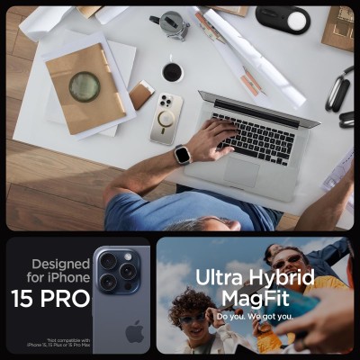 Чохол Spigen для iPhone 15 Pro, Ultra Hybrid MagFit, Gold (ACS06718)