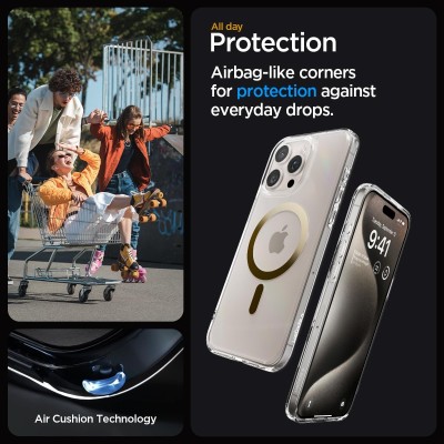 Чохол Spigen для iPhone 15 Pro, Ultra Hybrid MagFit, Gold (ACS06718)