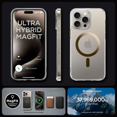 Чохол Spigen для iPhone 15 Pro, Ultra Hybrid MagFit, Gold (ACS06718)