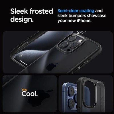 Чохол Spigen для iPhone 15 Pro, Ultra Hybrid, Frost Black (ACS06709) Чохол Spigen для iPhone 15 Pro, Ultra Hybrid, Frost Black (ACS06709)