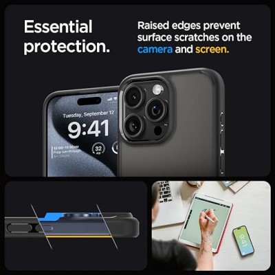 Чохол Spigen для iPhone 15 Pro, Ultra Hybrid, Frost Black (ACS06709) Чохол Spigen для iPhone 15 Pro, Ultra Hybrid, Frost Black (ACS06709)