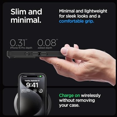 Чохол Spigen для iPhone 15 Pro, Ultra Hybrid, Frost Black (ACS06709) Чохол Spigen для iPhone 15 Pro, Ultra Hybrid, Frost Black (ACS06709)