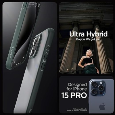 Чохол Spigen для iPhone 15 Pro, Ultra Hybrid, Frost Green (ACS06710)