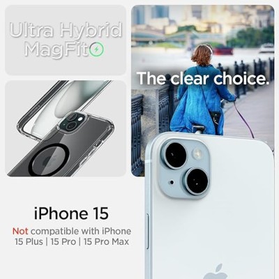 Чохол Spigen для iPhone 15, Ultra Hybrid MagFit, Black (ACS06803) Чохол Spigen для iPhone 15, Ultra Hybrid MagFit, Black (ACS06803)