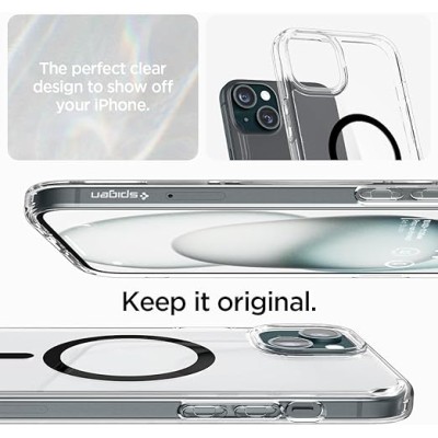 Чохол Spigen для iPhone 15, Ultra Hybrid MagFit, Black (ACS06803) Чохол Spigen для iPhone 15, Ultra Hybrid MagFit, Black (ACS06803)