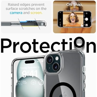 Чохол Spigen для iPhone 15, Ultra Hybrid MagFit, Black (ACS06803) Чохол Spigen для iPhone 15, Ultra Hybrid MagFit, Black (ACS06803)