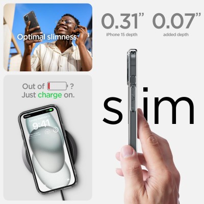 Чохол Spigen для iPhone 15, Ultra Hybrid MagFit, Graphite (ACS06804)