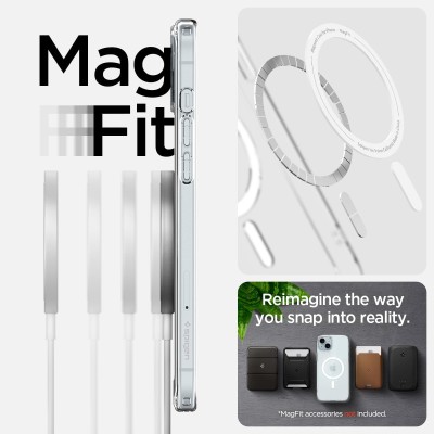 Чохол Spigen для iPhone 15, Ultra Hybrid MagFit, White (ACS06802) Чохол Spigen для iPhone 15, Ultra Hybrid MagFit, White (ACS06802)