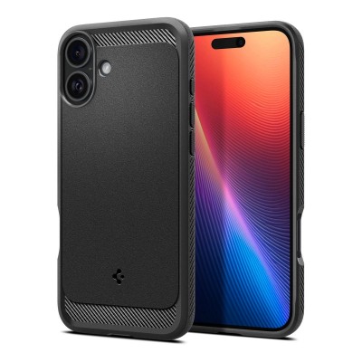 Чохол Spigen для iPhone 16, Rugged Armor MagFit, Matte Black (ACS08214)